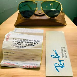 RAY-BAN USA Bausch Lomb Sunglasses L0205 Vintage RB 3025 Gold Aviator 58[]14-130